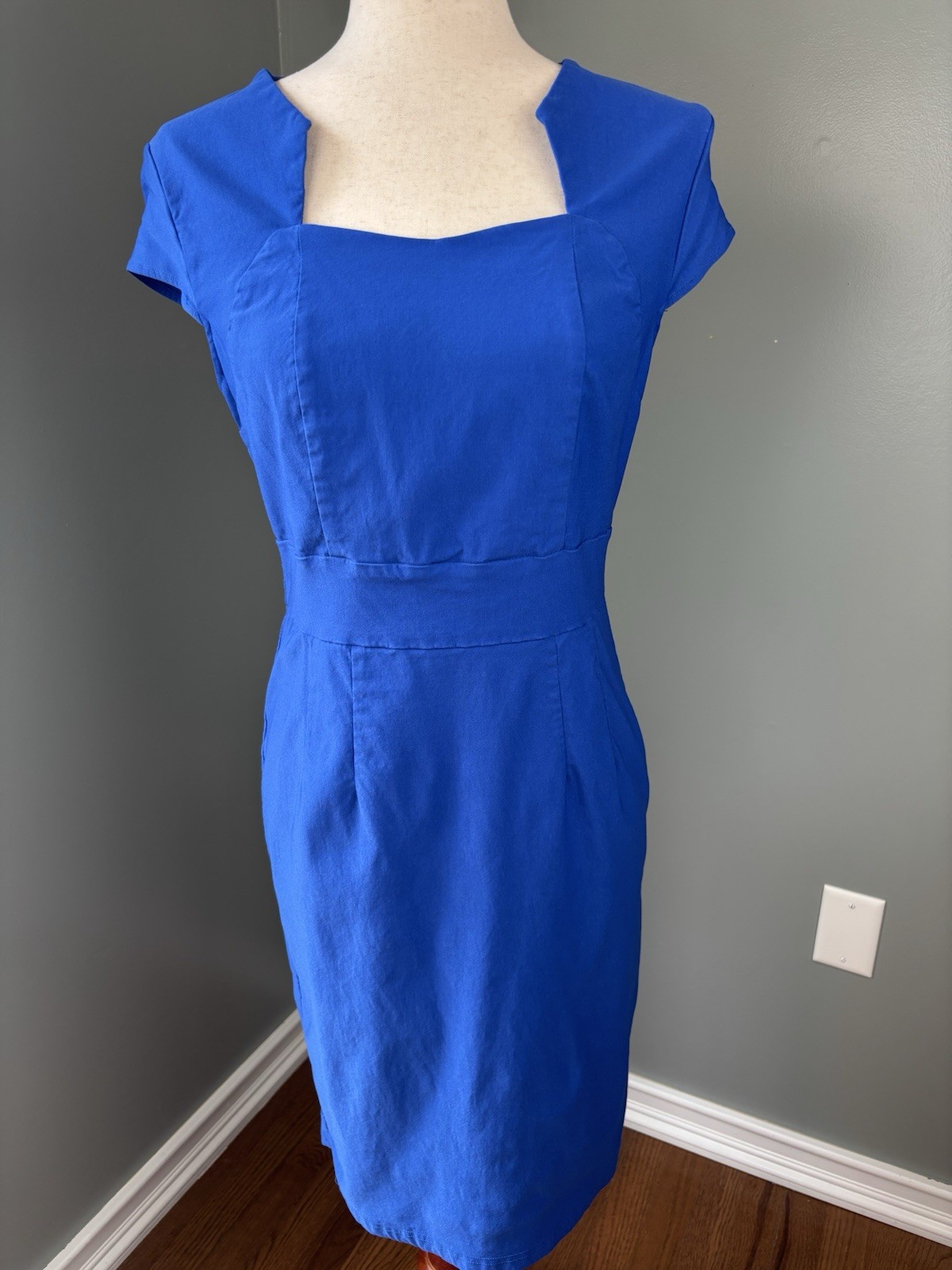 Grace Karin Women’s Vintage Style Blue Pencil Dress Cap Sleeve Size L