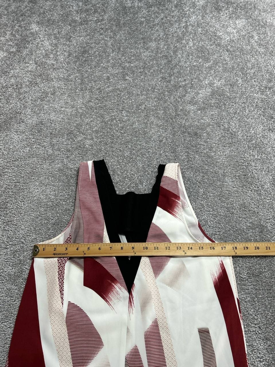 Trouve Shift Dress Womens Small Multicolor Abstract Print High Low Hem V Neck