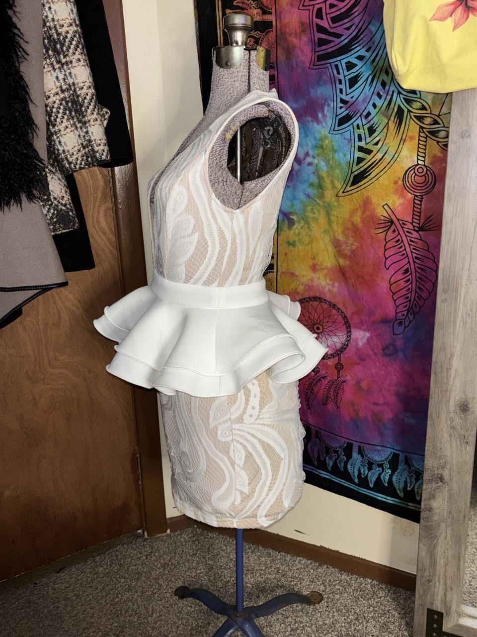 PrettyLittleThing Ruffle Detail Plunge Dress