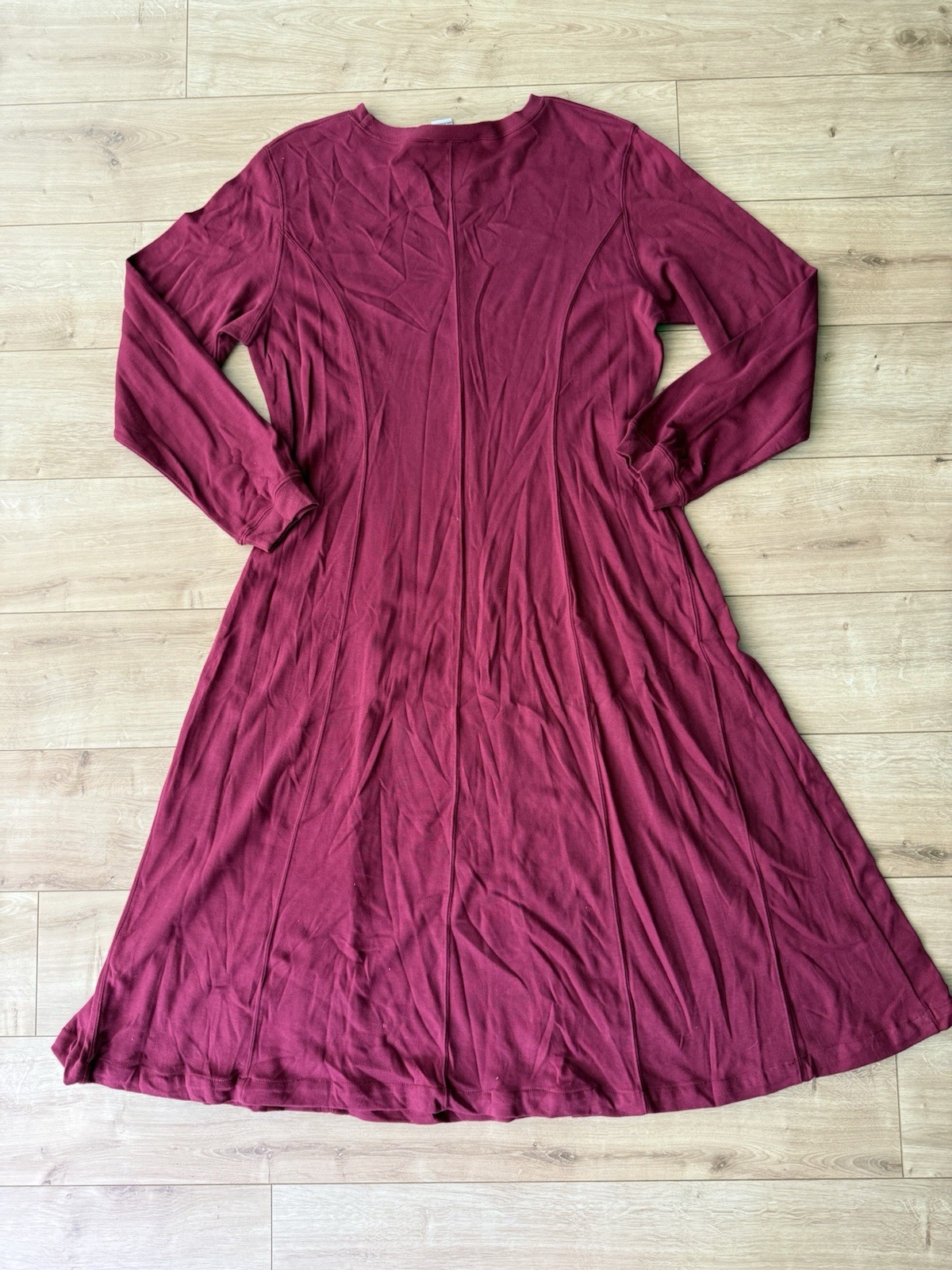 Vintage Fads Hong Kong Raspberry Cotton Fit Flare Midi Dress Cottagecore XL