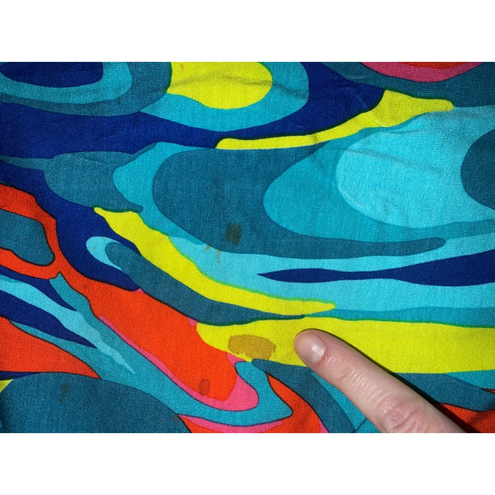 Trina Turk Halter Maxi Dress Blue Orange Swirl Print Gold Ring Detail Size 2