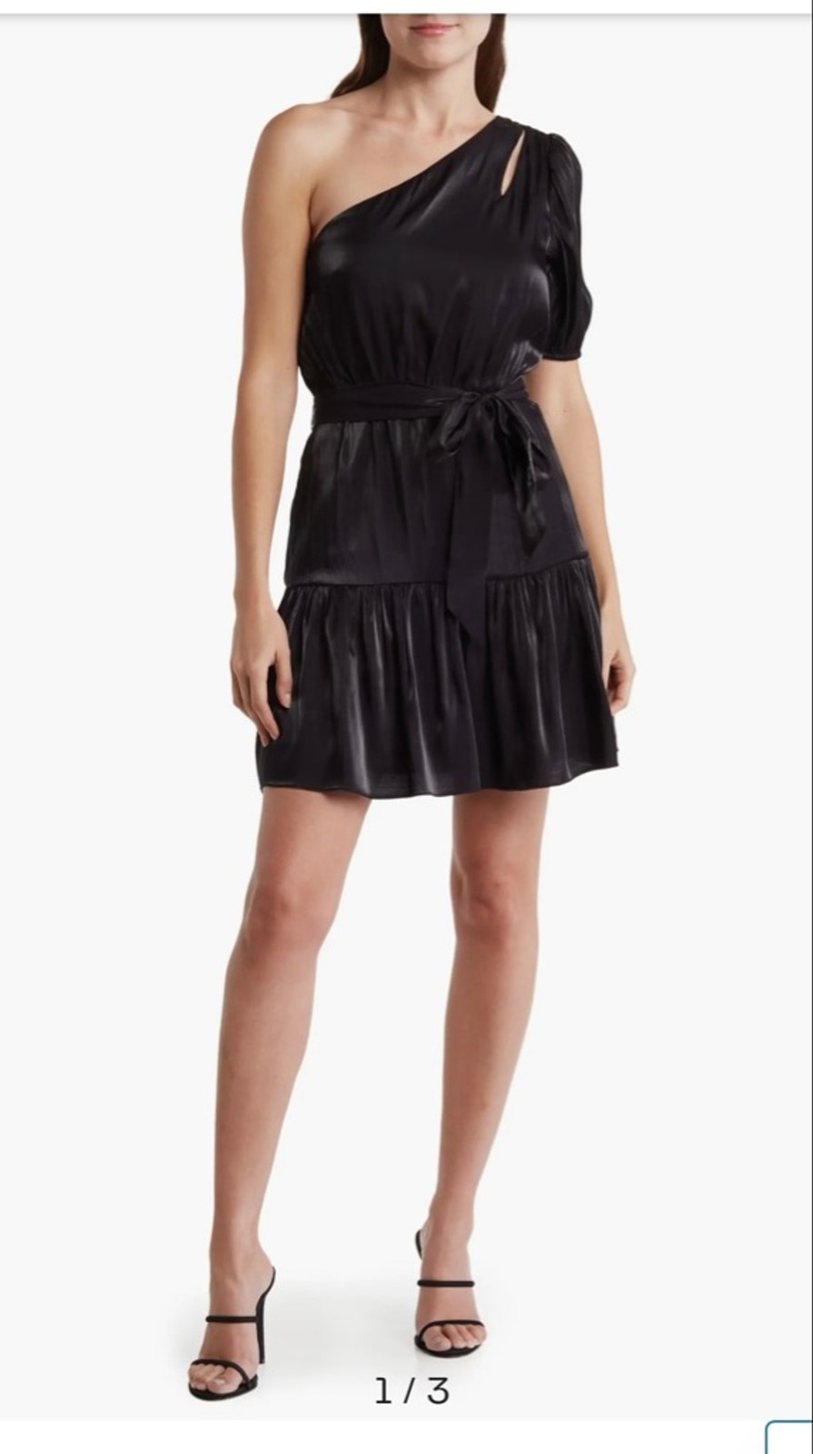 Women’s BCBGeneration Black One Shoulder Tiered Mini Dress Size 8