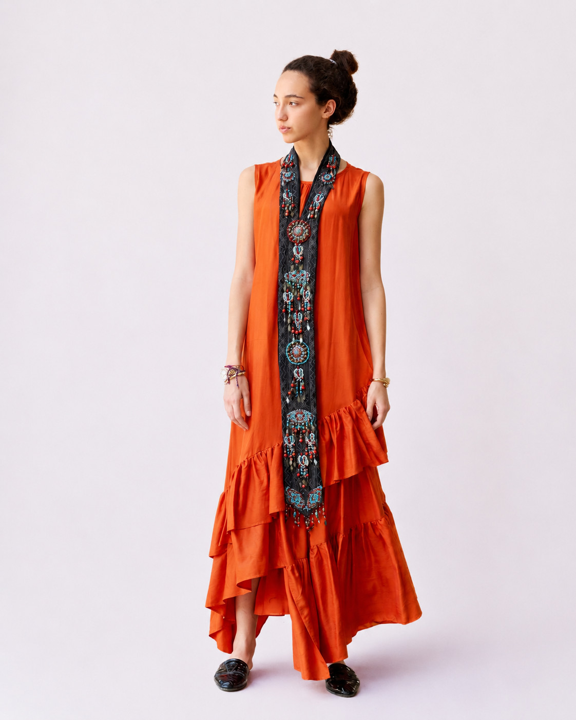 Asymmetrical Dress With Ruffles