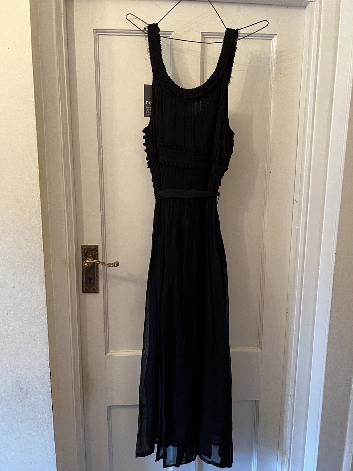 New Day Birger Et Mikkelsen Black Silky Cinderella Sleeveless Dress,40/UK 12