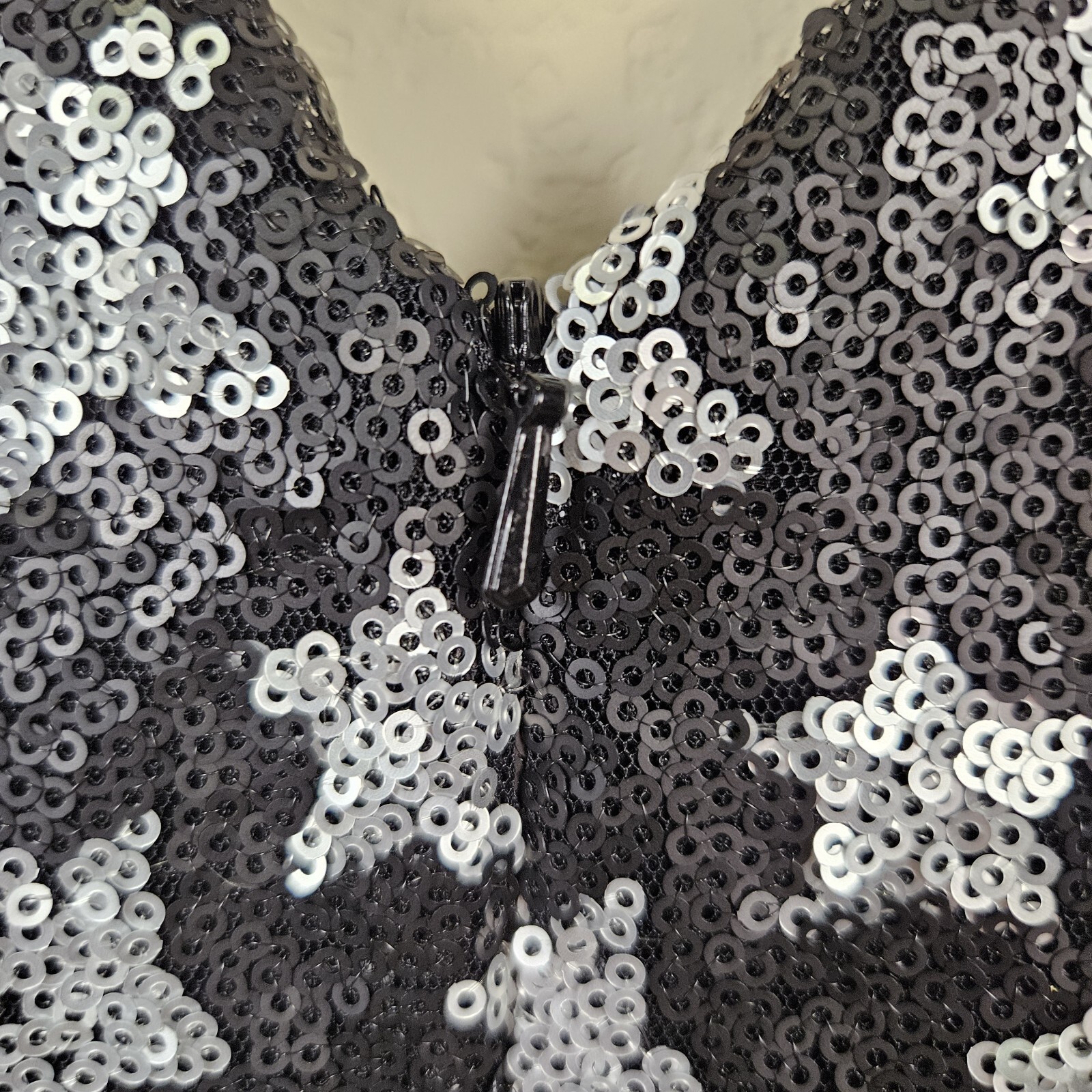 Black Halo Amorie Sequin Dress 12 Starry Night Party Mini Cocktail Black Silver