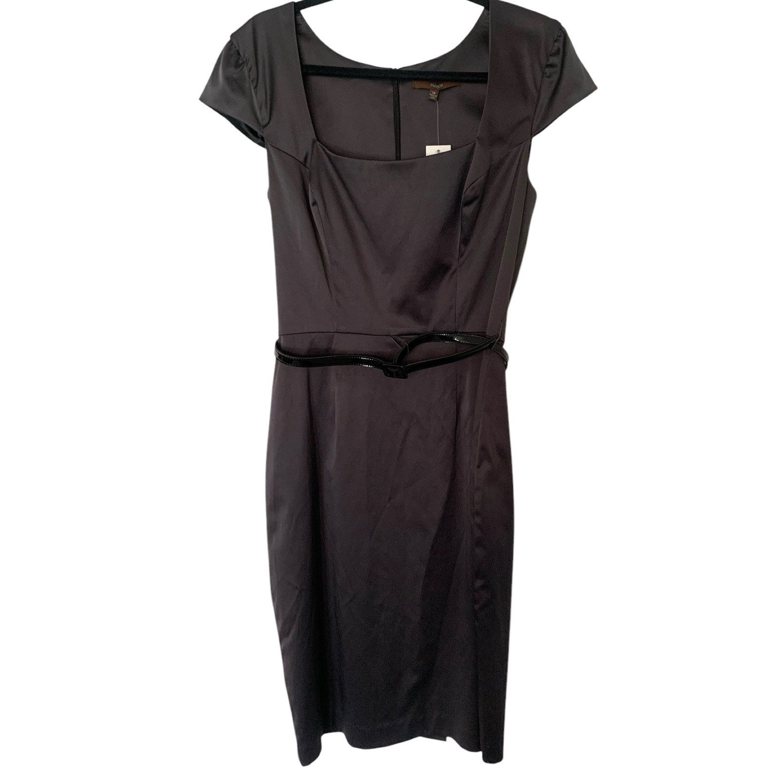NEW Single By Galina Sobolev Sheath Dress Womens Grey Silky 10 Business Career