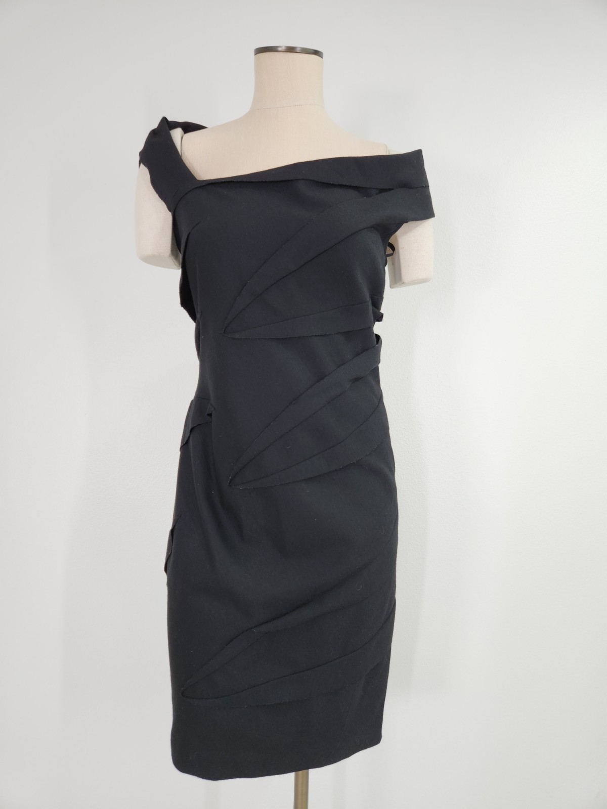 Diane Von Furstenberg Women Wool Blend Sheath Dress Size 12 Black