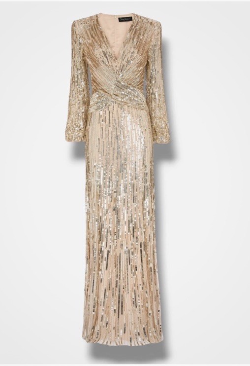 JENNY PACKHAM Women’s Gold Cosmos Maxi Dress Size US 12/UK16