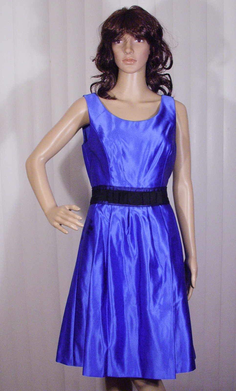 NWT MAX&CLEO MSRP$158 SZ 8,FULLY LINED BLACK RIBBON WAIST KATHLEEN DRESS $59.95