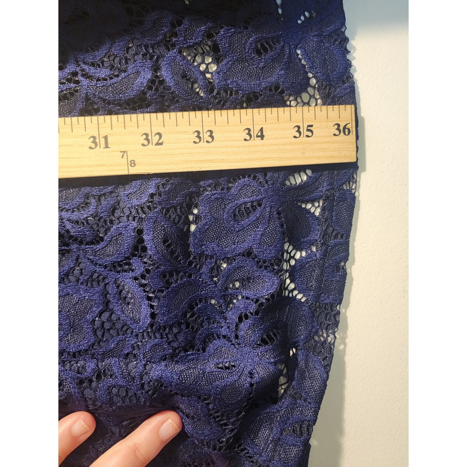 Missmay Retro Gorgeous City Navy Blue Floral Lace Fit and Flare Dress Size M
