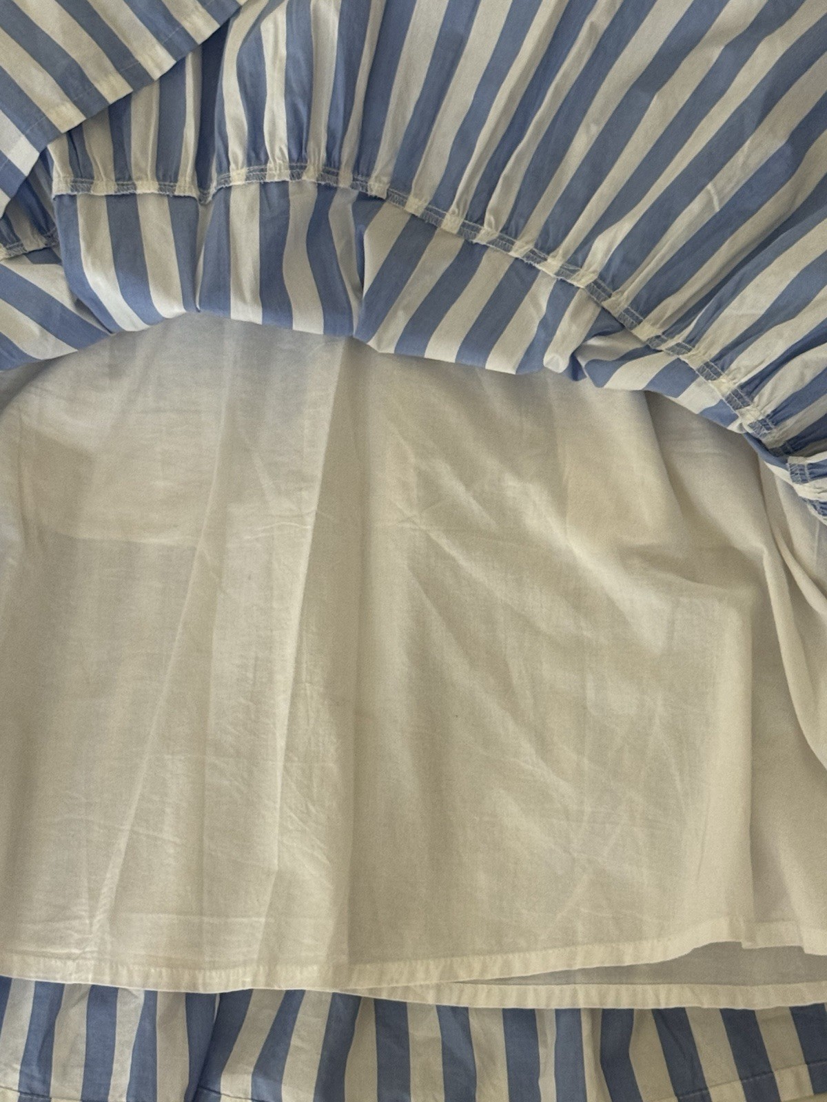 J. Crew SMALL Blue White Tiered Cotton Poplin Dress in Barrie Stripe