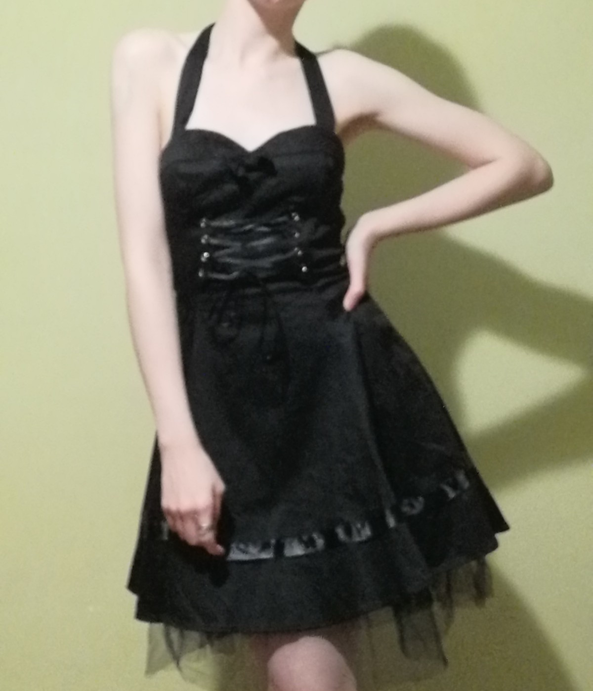Hearts & roses gothic dress corset size S