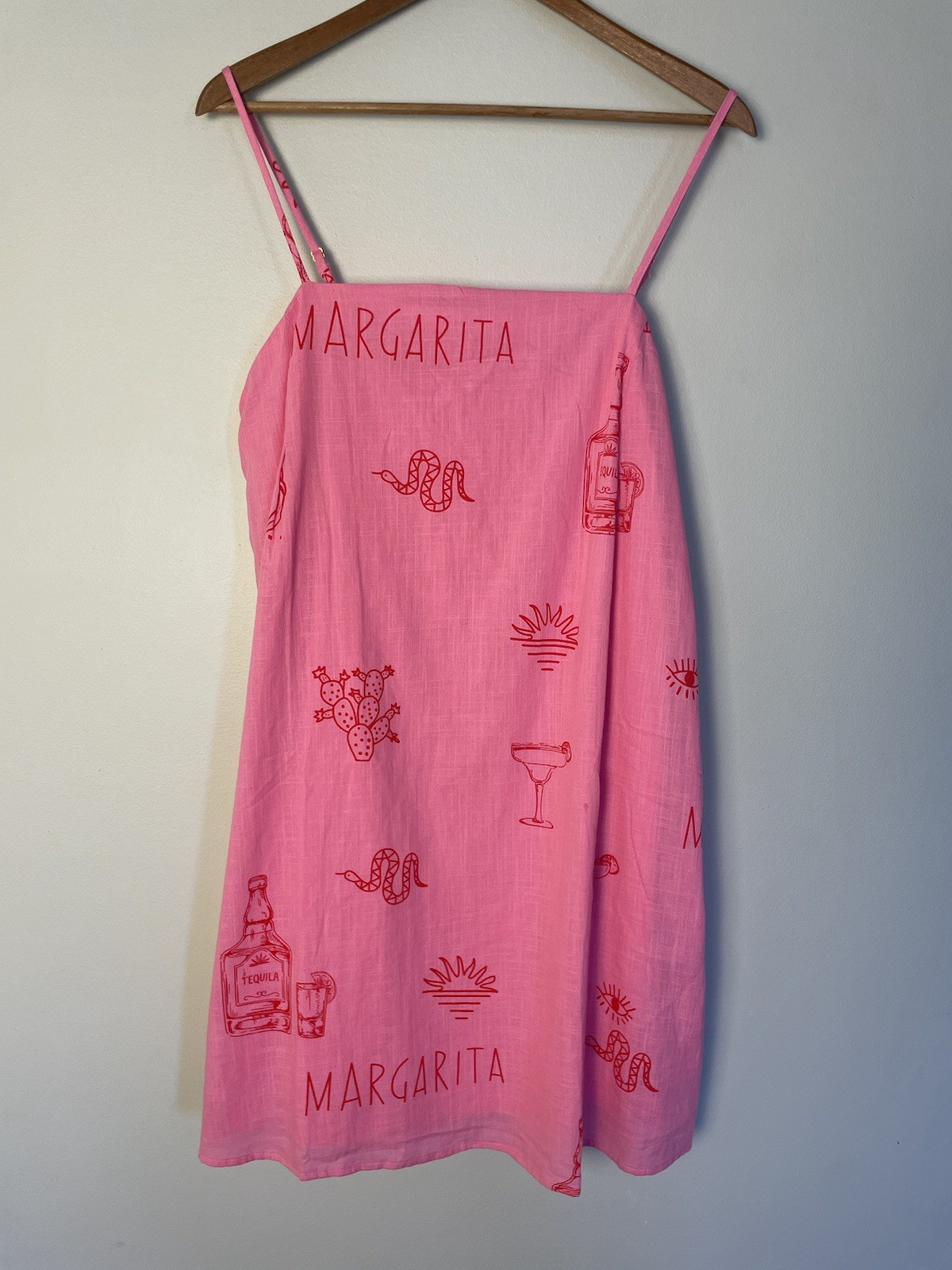 NWT Billy J Bethani Pink/ Red Mini Dress. Size XXL. 100% Cotton. Lined. Sundress