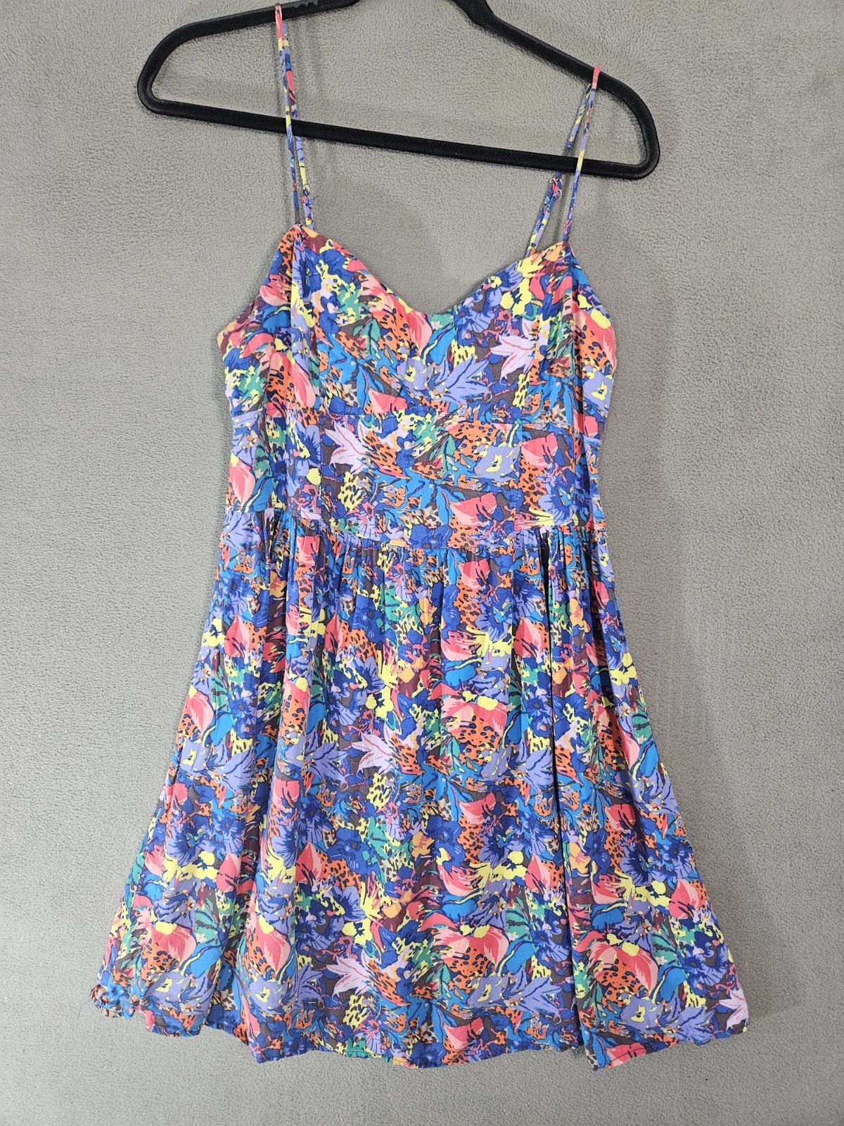 LoveJ Women Large Mini Dress Fairy Sweetheart Fit Flare Floral Multicolor Summer