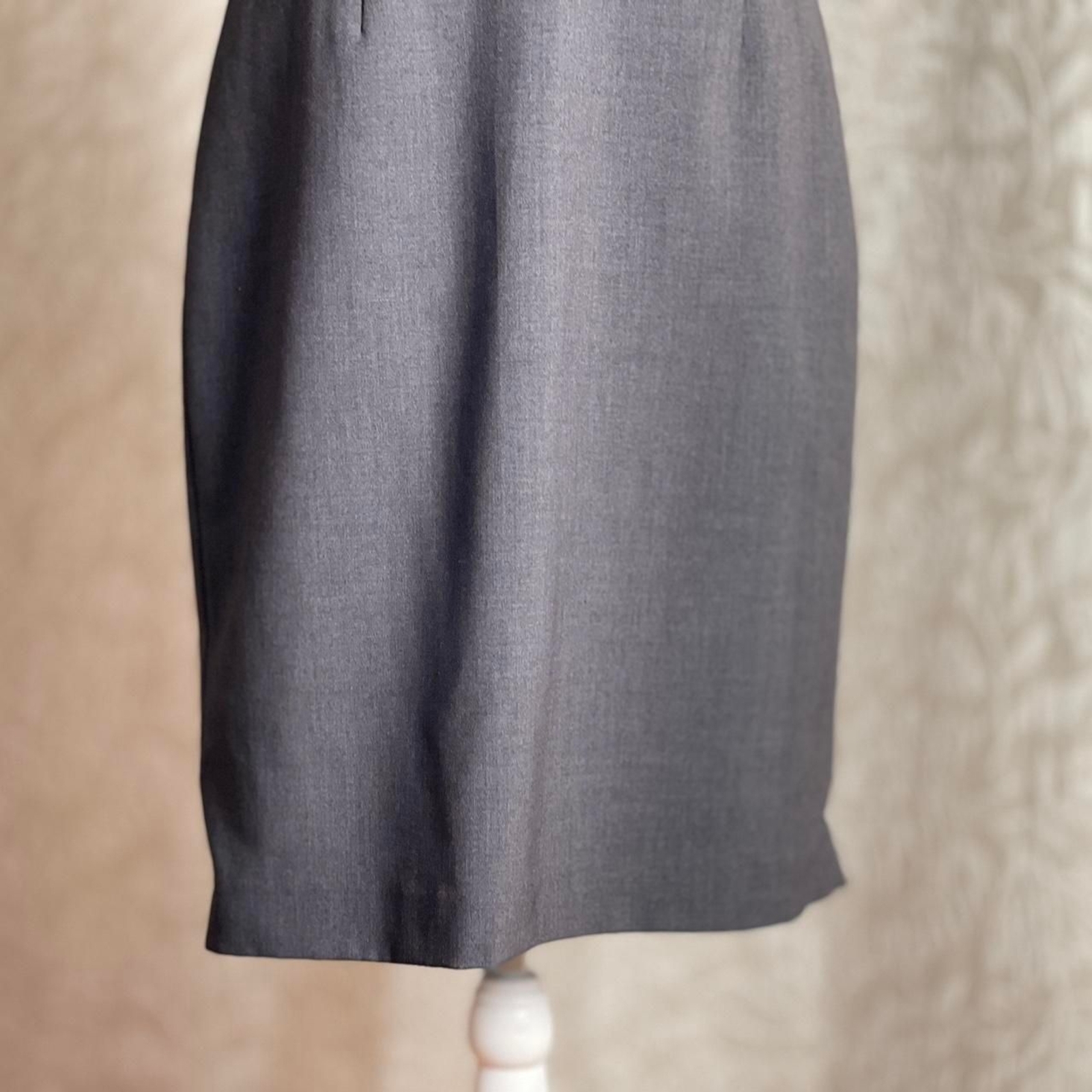 Calvin Klein Cap Sleeve Cowl Neck Sheath Dress Gray Workwear Size 6 (No Belt)