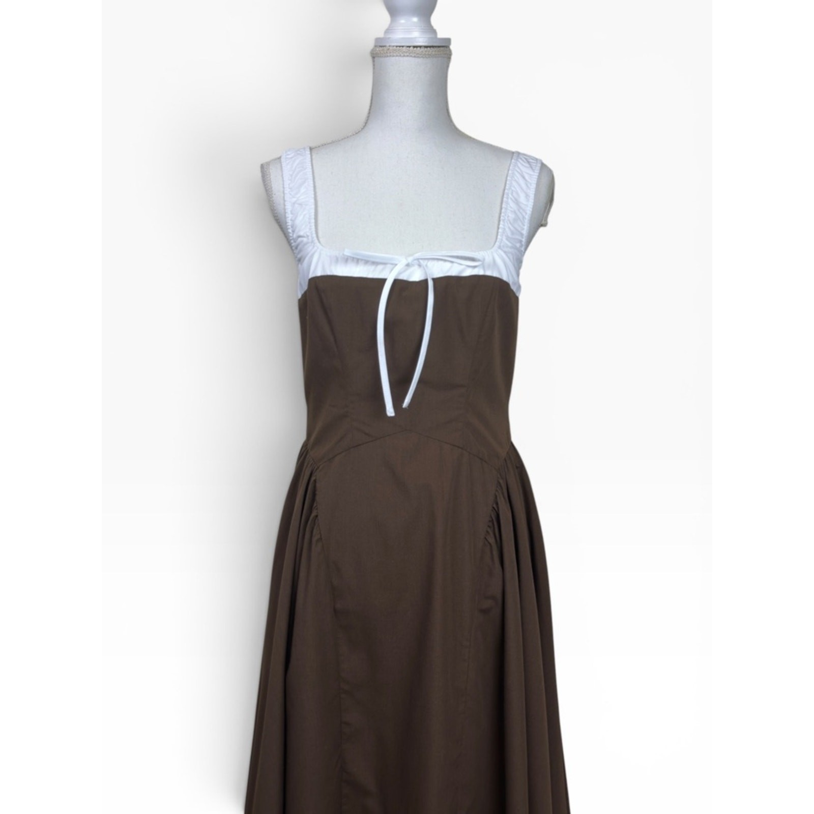 MOON RIVER by Anthropologie Two Tone Drop Waist Peakaboo Dress Size Medium