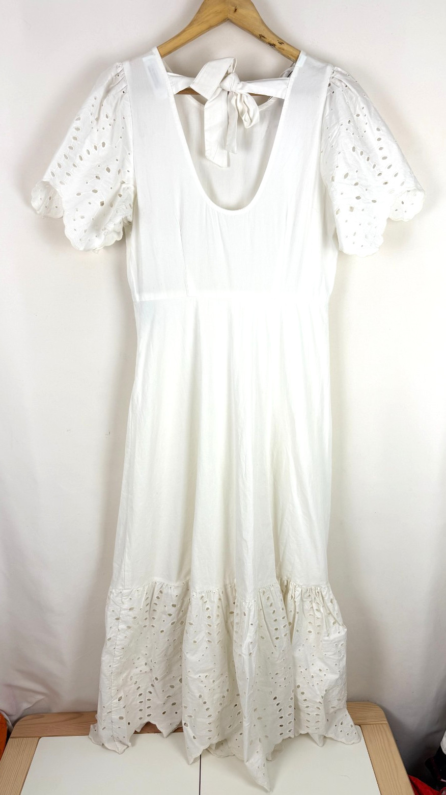 SELECTED FEMME Beautiful Kelli White Ankle Broderie Dress BNWT, Size 38 UK 10!