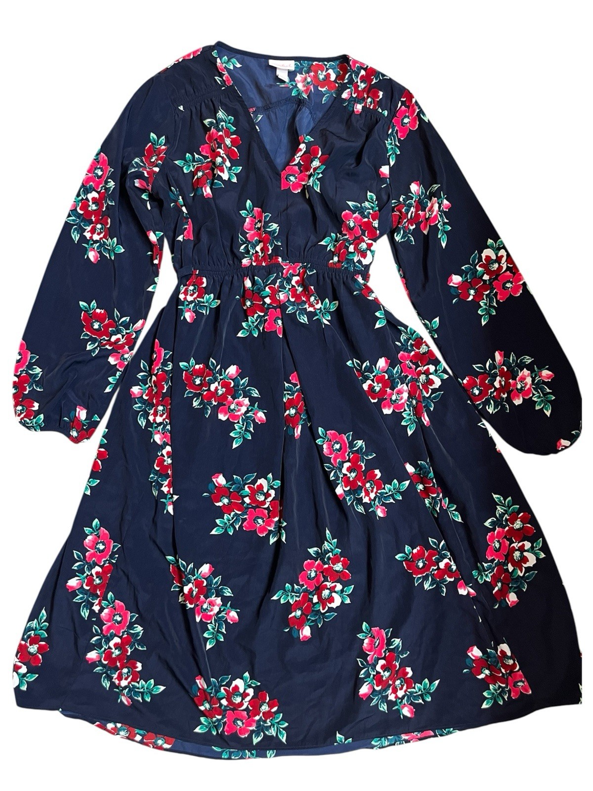 Isabel Maternity by Ingrid & Isabel Navy Floral Long Sleeve Empire Waist Dress