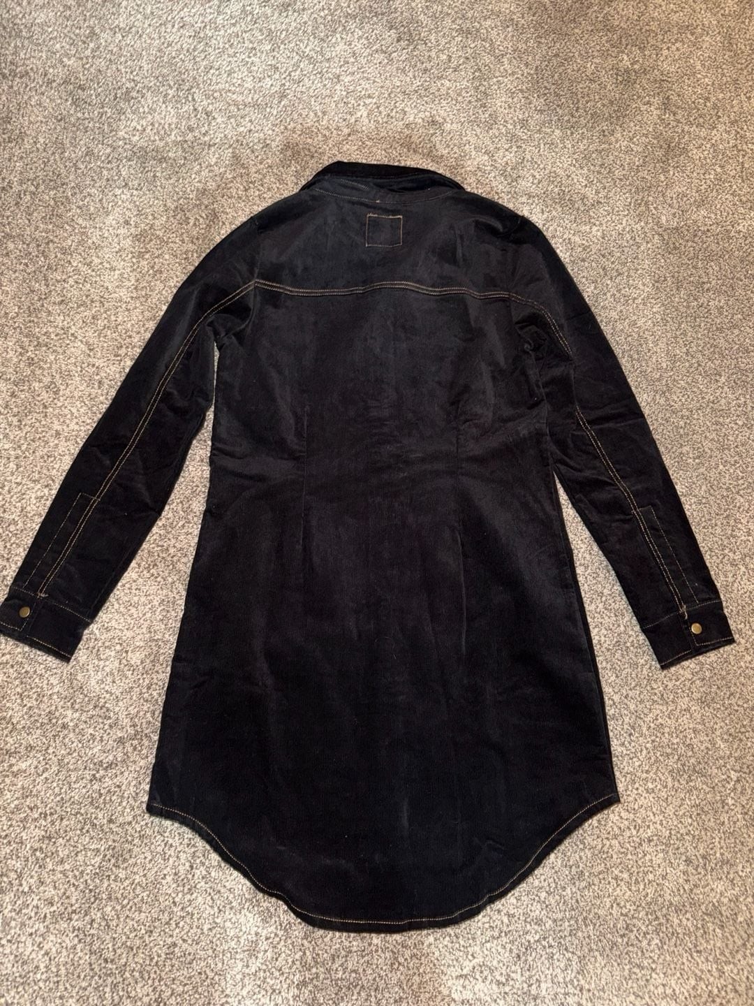 Chaser Black Corduroy Button-Down Shirt Dress