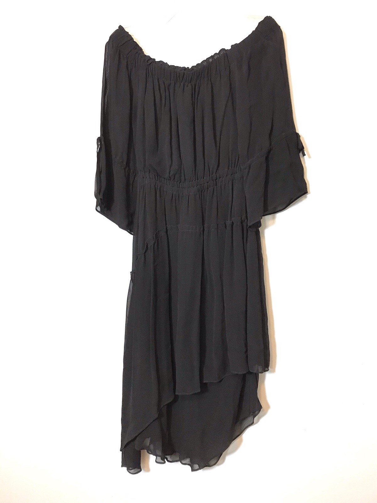 NWT All Saints Rina Floaty Black Sheer Gothic Whimsigoth Gypsy Coquette Dress M