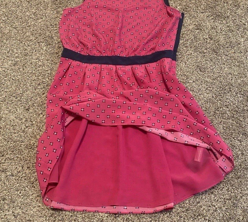 Tommy Hilfiger Side Zip Lightweight Lined Dress Womens 12 Pink Blue EUC