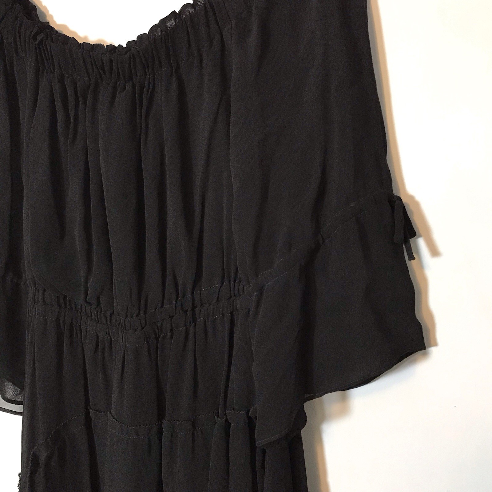 NWT All Saints Rina Floaty Black Sheer Gothic Whimsigoth Gypsy Coquette Dress M
