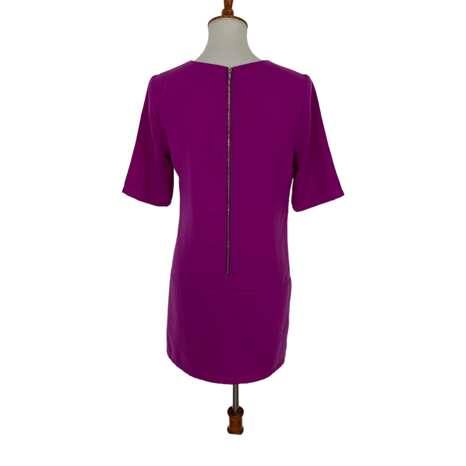 Pim And Larkin Dress Small Short Sleeve Purple Elegant Minimalist Workwear