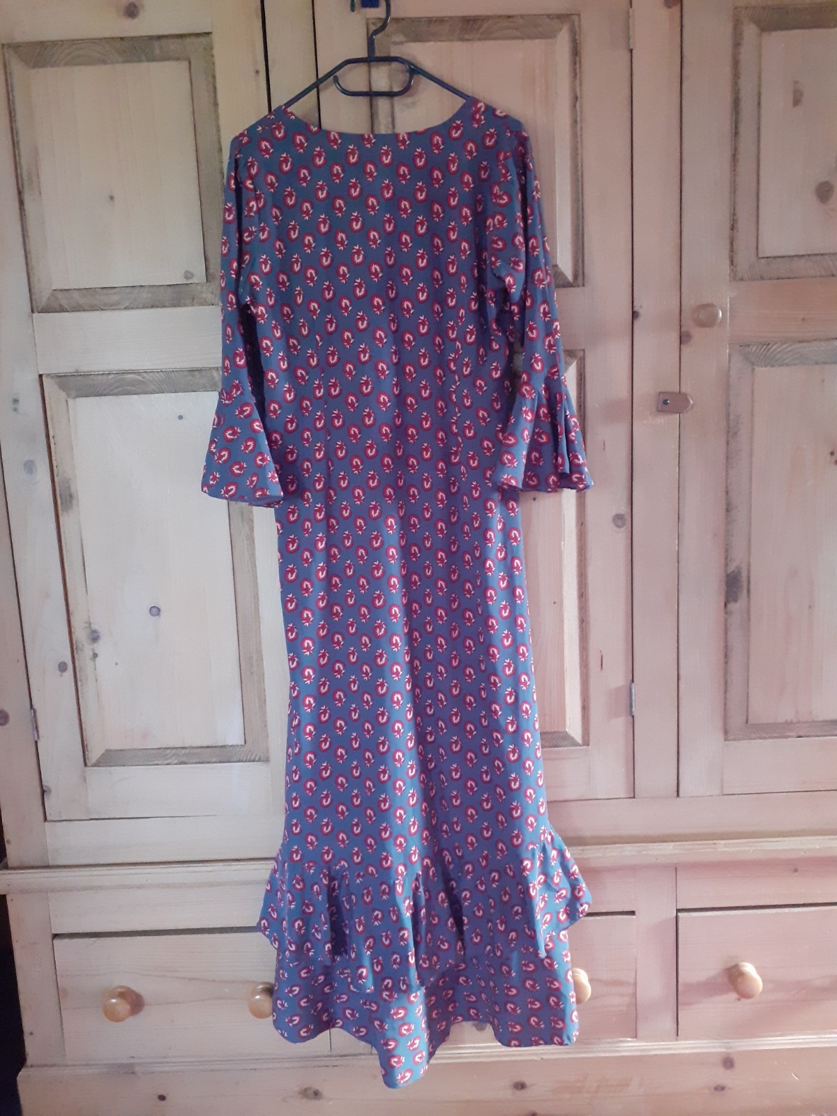 BNWT At Last Red Grey Victoria Midi Dress UK10