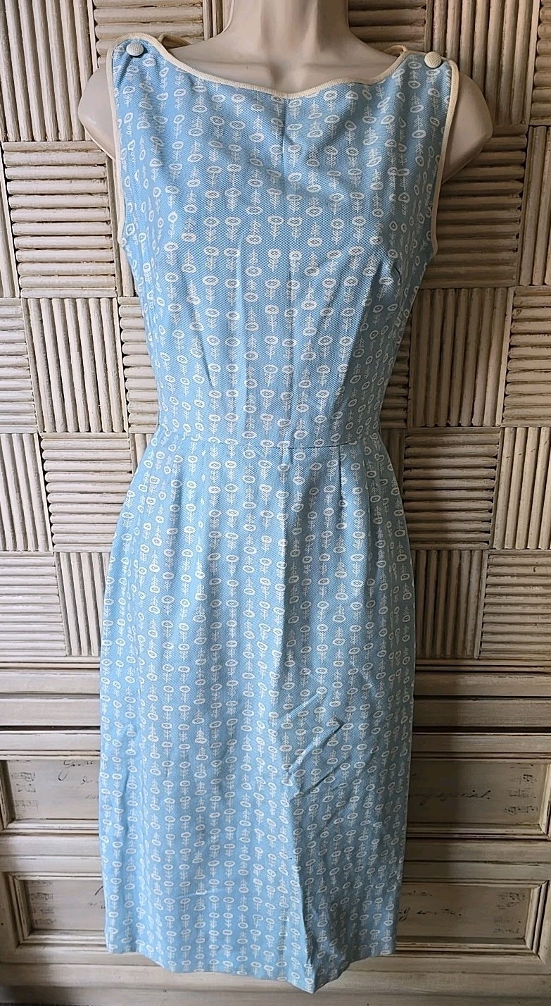 Vintage 50s Lanz Of Salzburg Sheath Dress 2 Pc MadMen Waist 23″