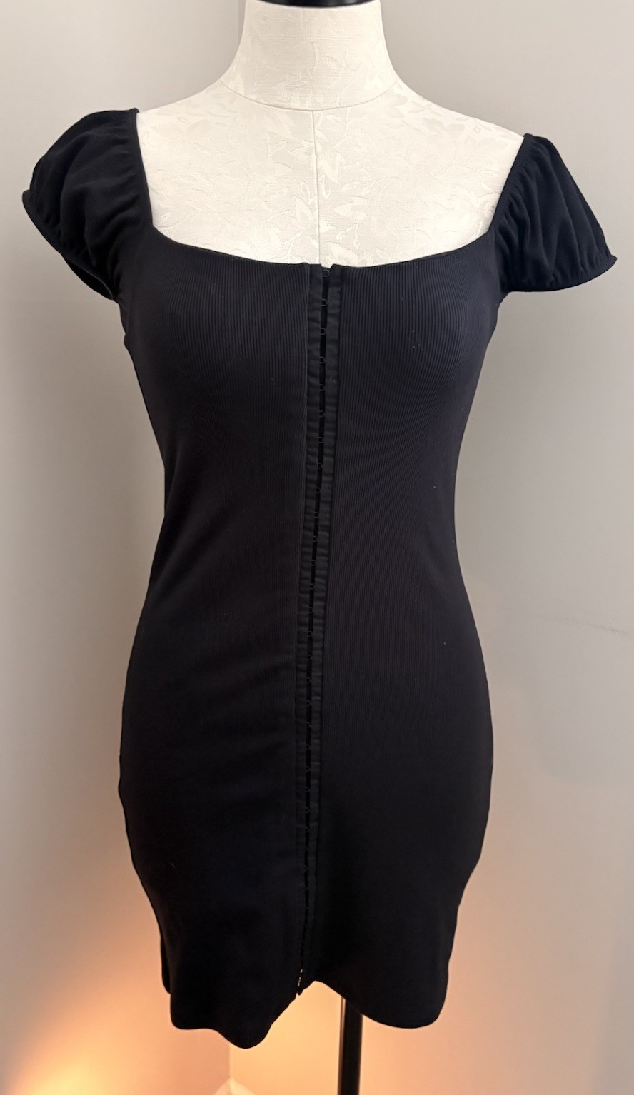 Arizia Wilfred Free Black Dress Eye And Hook Front And Ribbed Jersey Medium