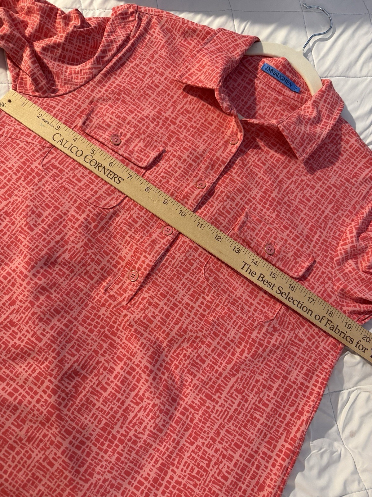 J McLaughlin Lawrence Dress in Cross Hachure Coral/Light Coral Catalina size L