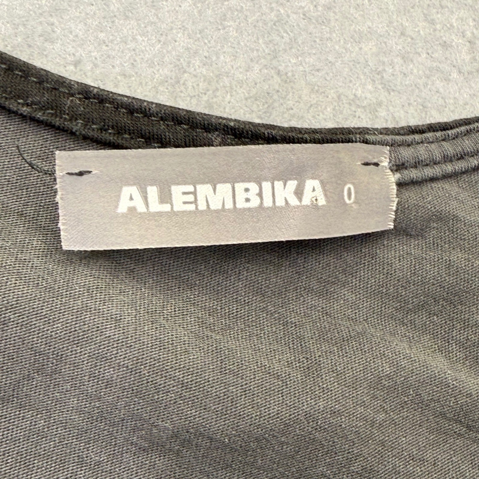 Alembika Gray Polka Dot Striped Asymmetrical Hem Cotton Tunic Dress Israel Sz 0