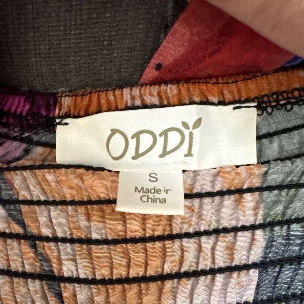 Oddi Multicolor Floral tiered boho style dress. S
