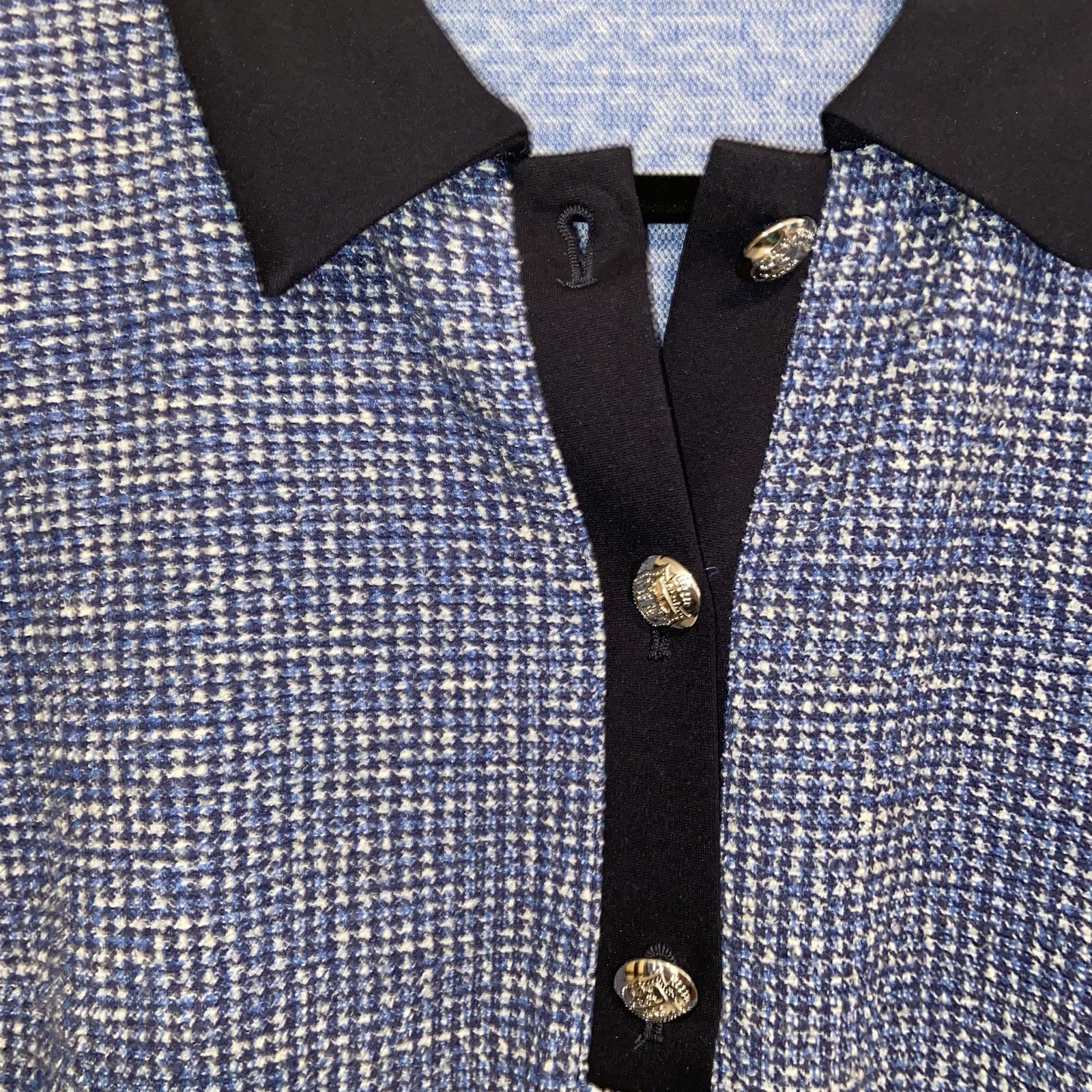 Talbots Dress Womens Medium Stretch Tweed Contrast Trim Office Preppy Classic