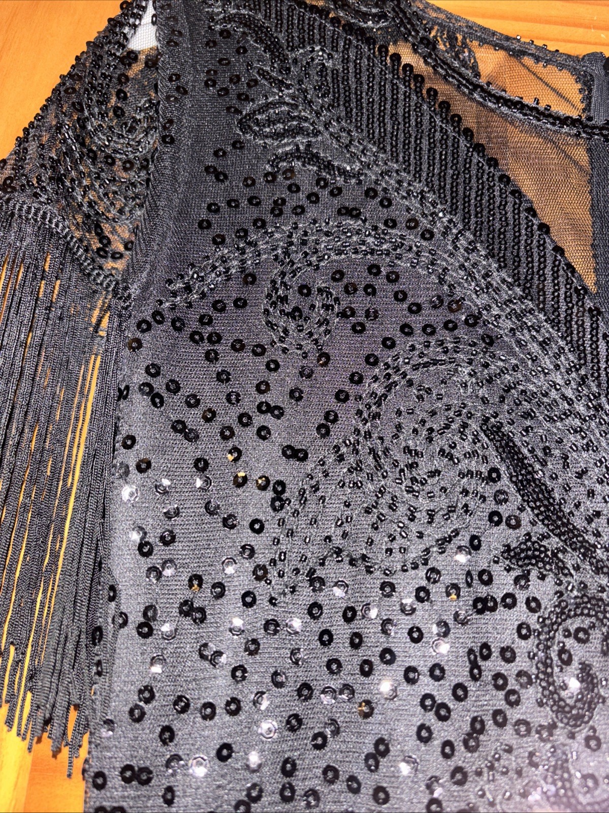 Flapper Dress Black Size 6 PrettyGuide ’20s Sequin Beaded Cocktail