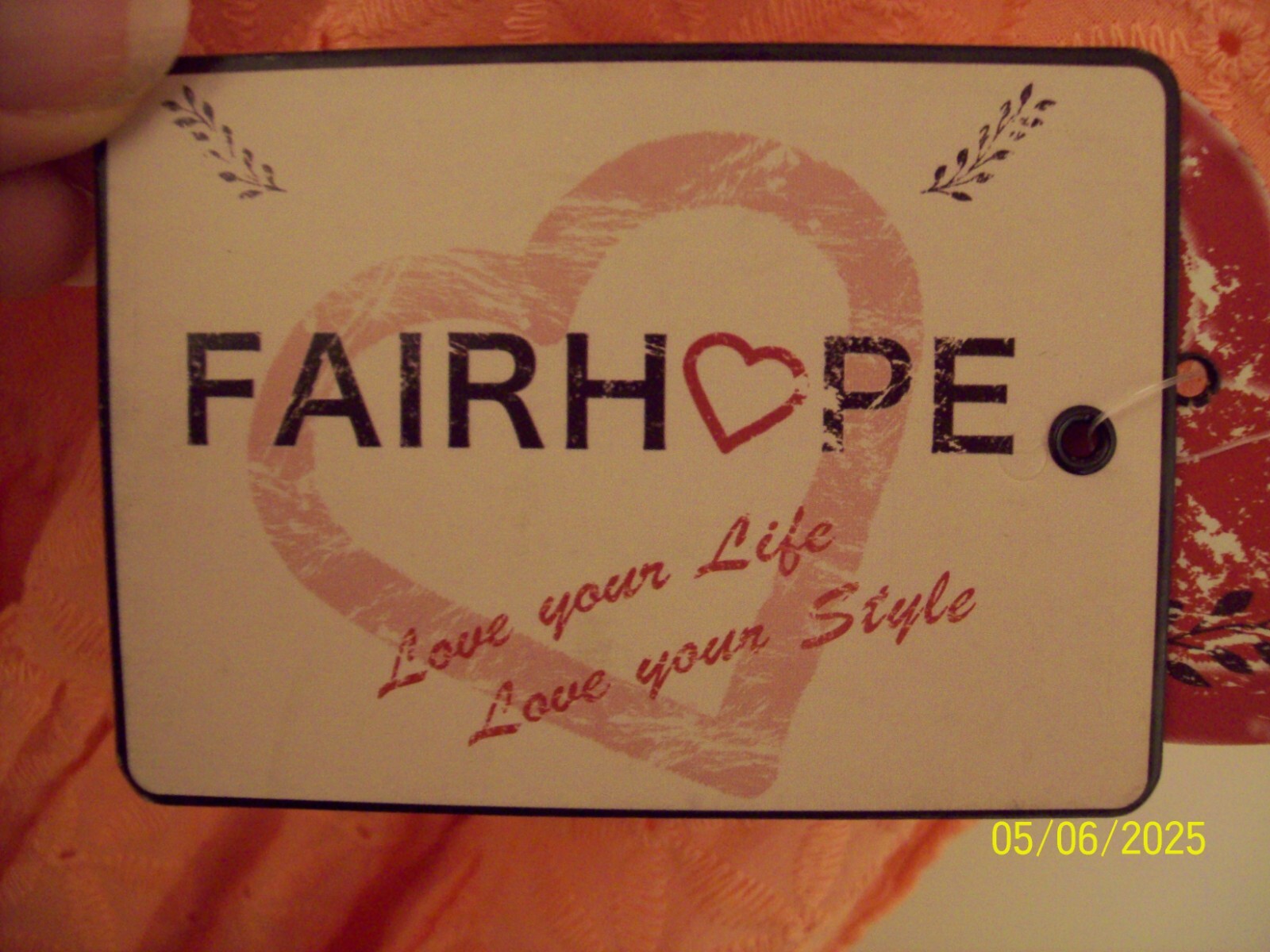 NWT FAIRHOPE Romantic PEACHY ORANGE Eyelet SS Midi Dress SZ M Bust 40″ (RC)