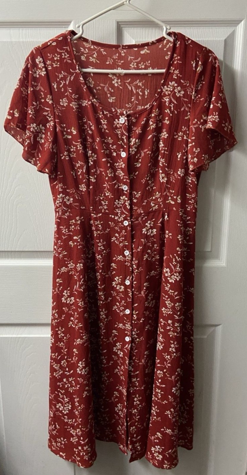 No brand Shirt Dress Womens Medium No Tags Red Floral Short Sleeve Y2k