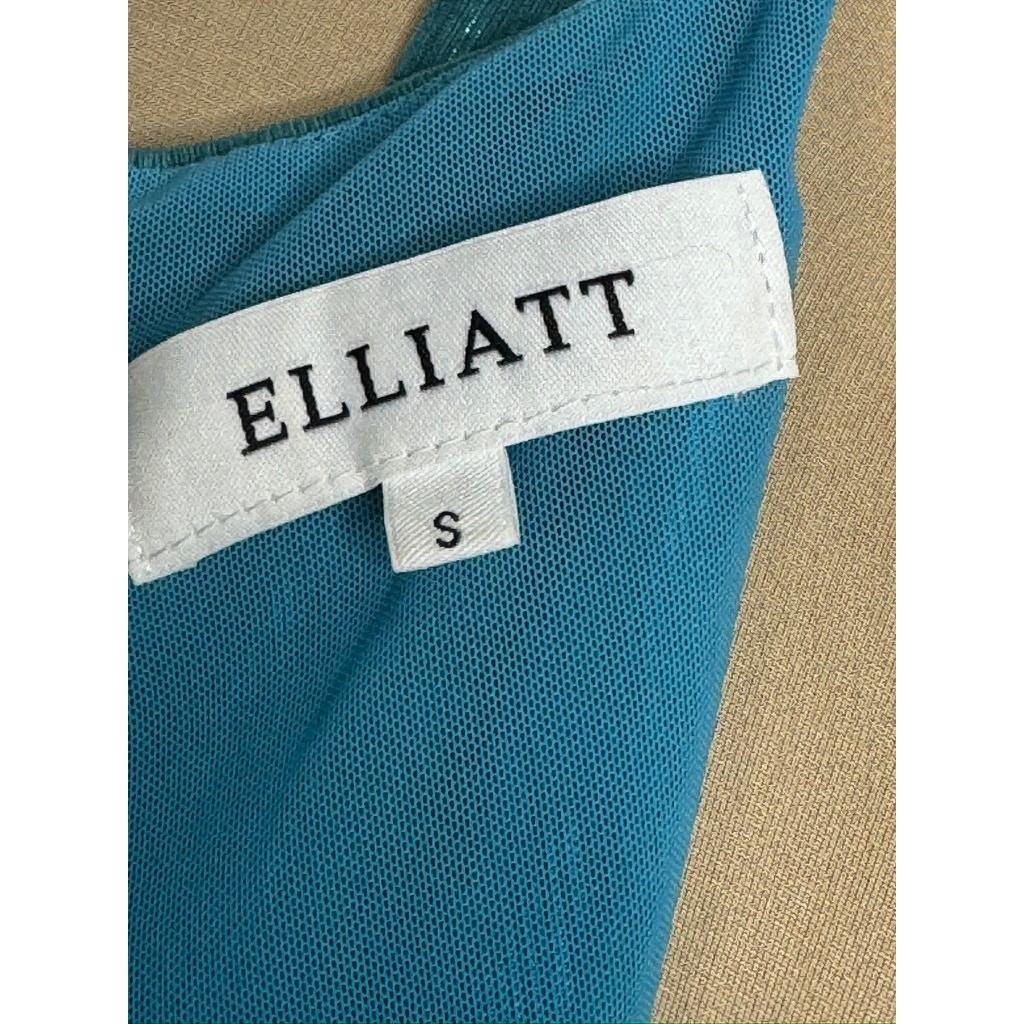 558. Elliatt Teal Cutout Metallic Maxi Dress with Front Leg Slit Size S