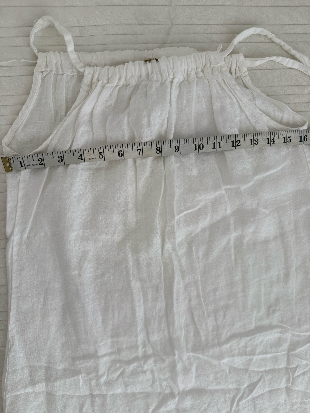 BELLAUMBIA Made In Italy Long WHITE 100% Linen Sleeveless Dress – size S