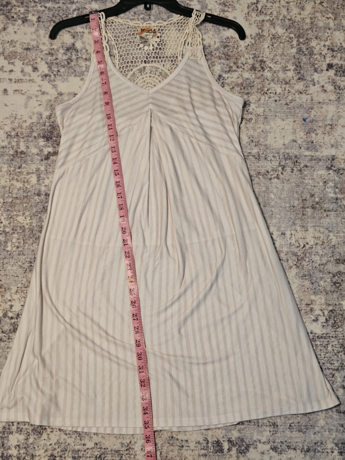Mudd Women’s Sleeveless Boho Striped Cream Dress Size L
