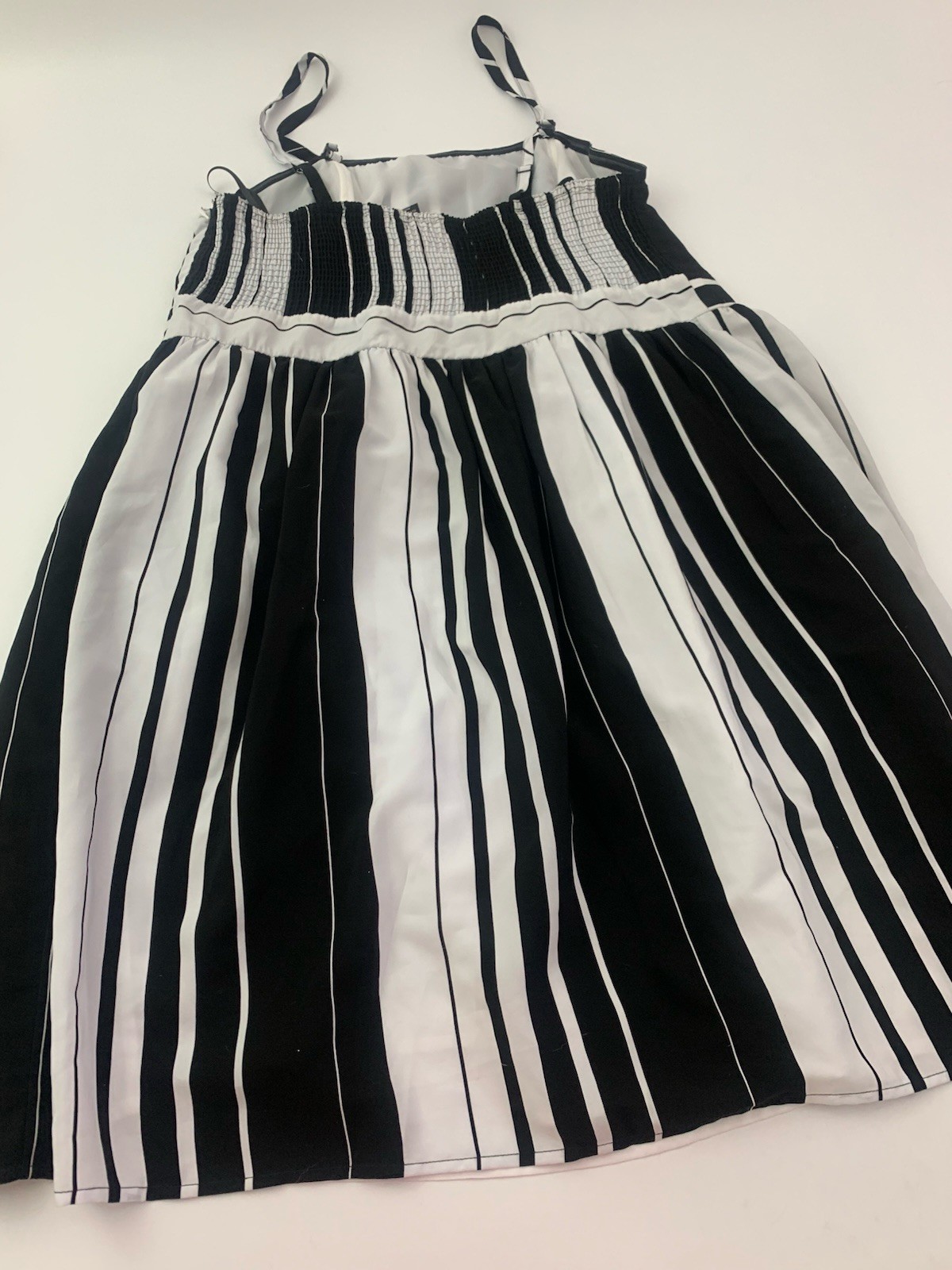 Lane Bryant Dress Spaghetti Strap Plus Sz 18 Black White Stripe Fit & Flare NWT