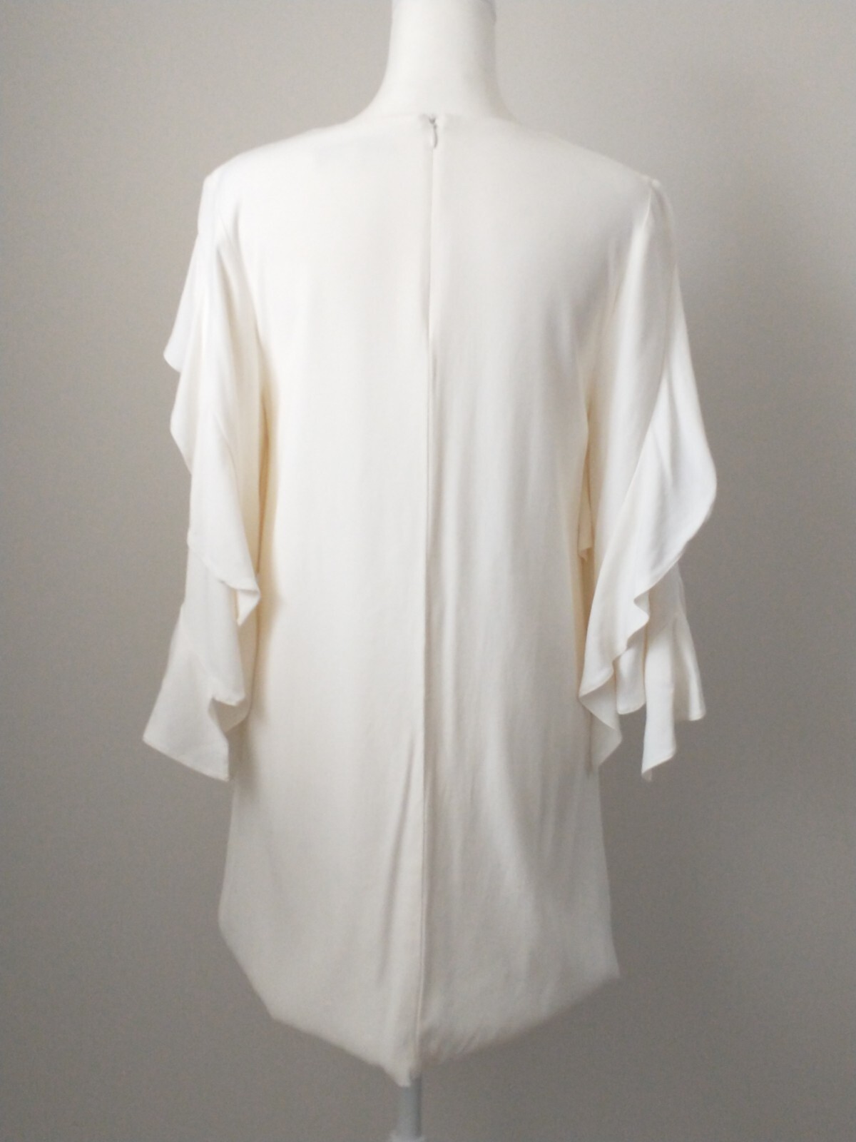 Alexis White Ruffled A-line Mini Casual Wedding Bridal Dress XS Coastal