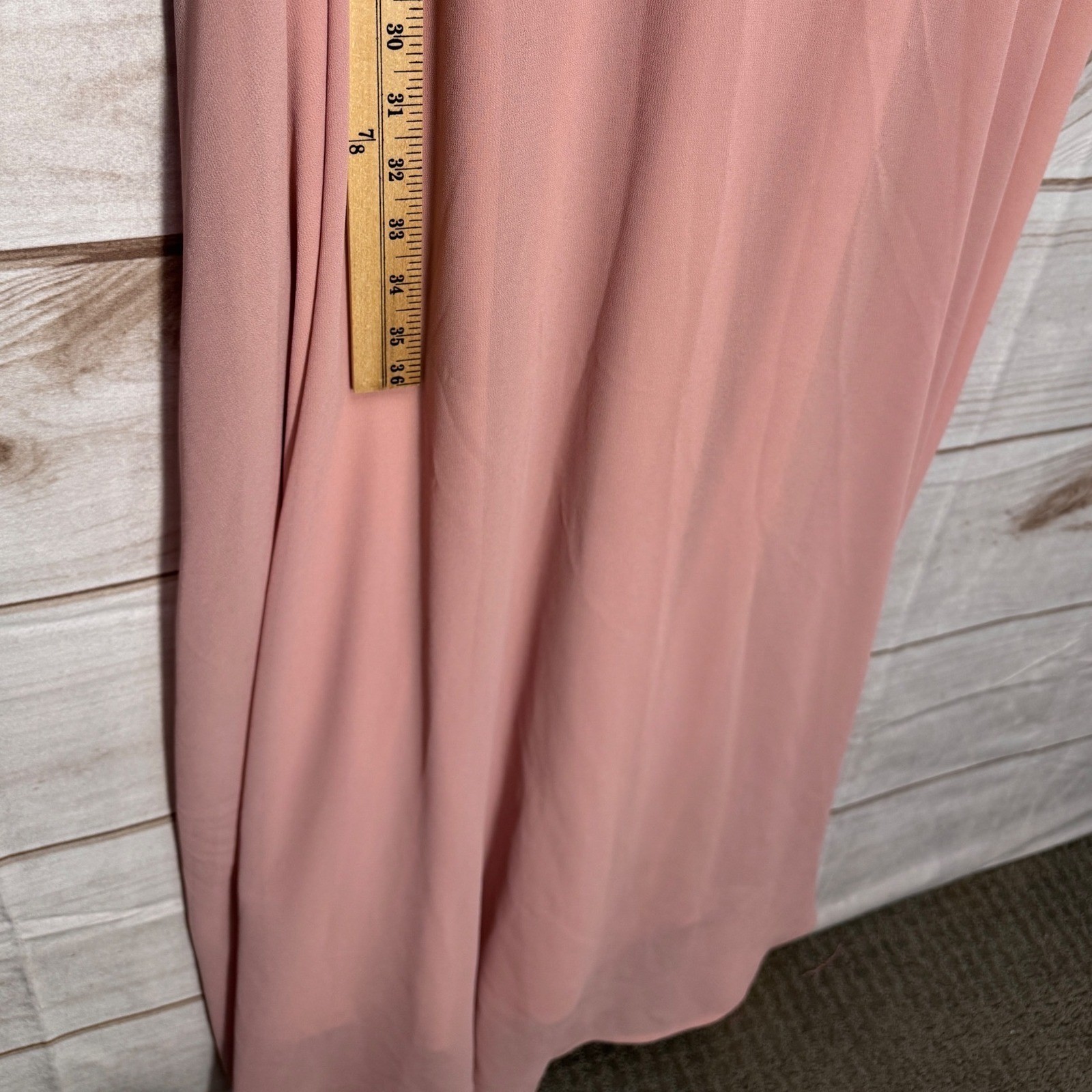 Dress Tells Dusty Rose Lace Chiffon Flutter Sleeve Formal Maxi Gown Pink Large