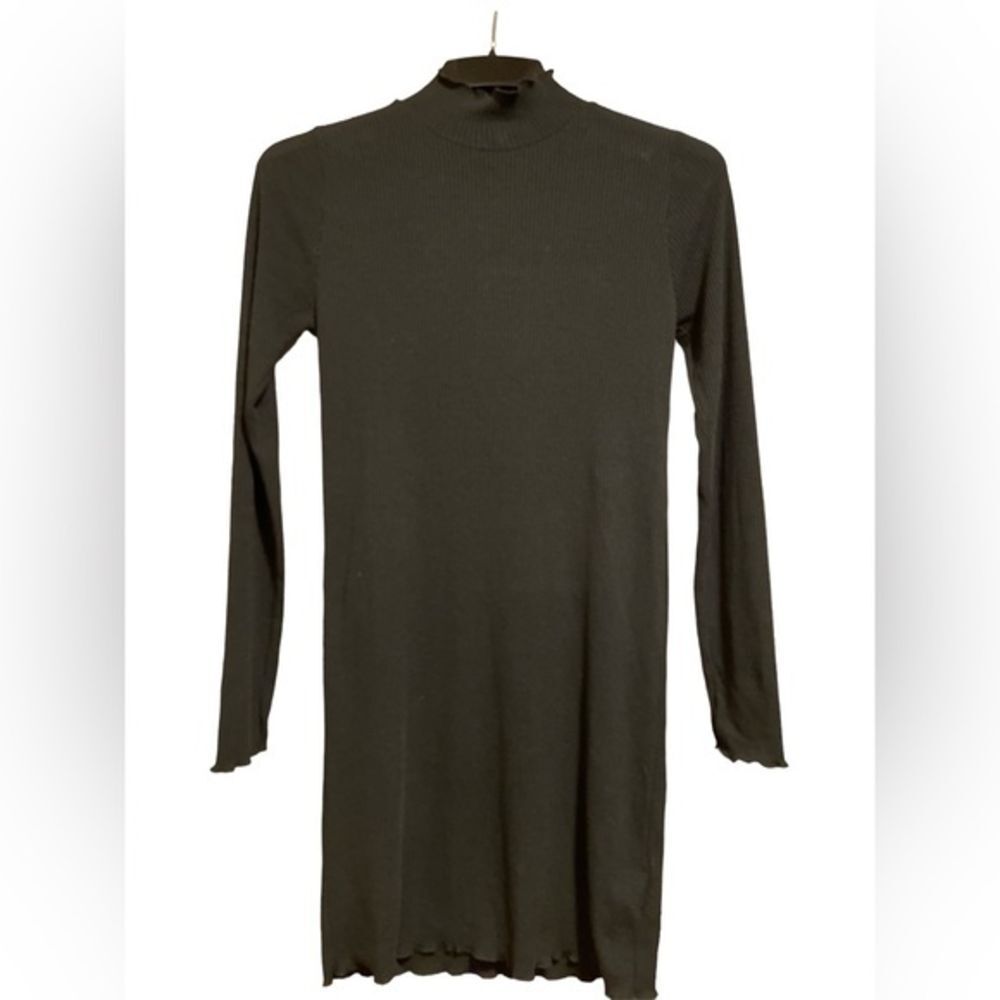 Sparkz Copenhagen Rachel Mini Dress Turtleneck Ribbed Black Medium Whimsigoth