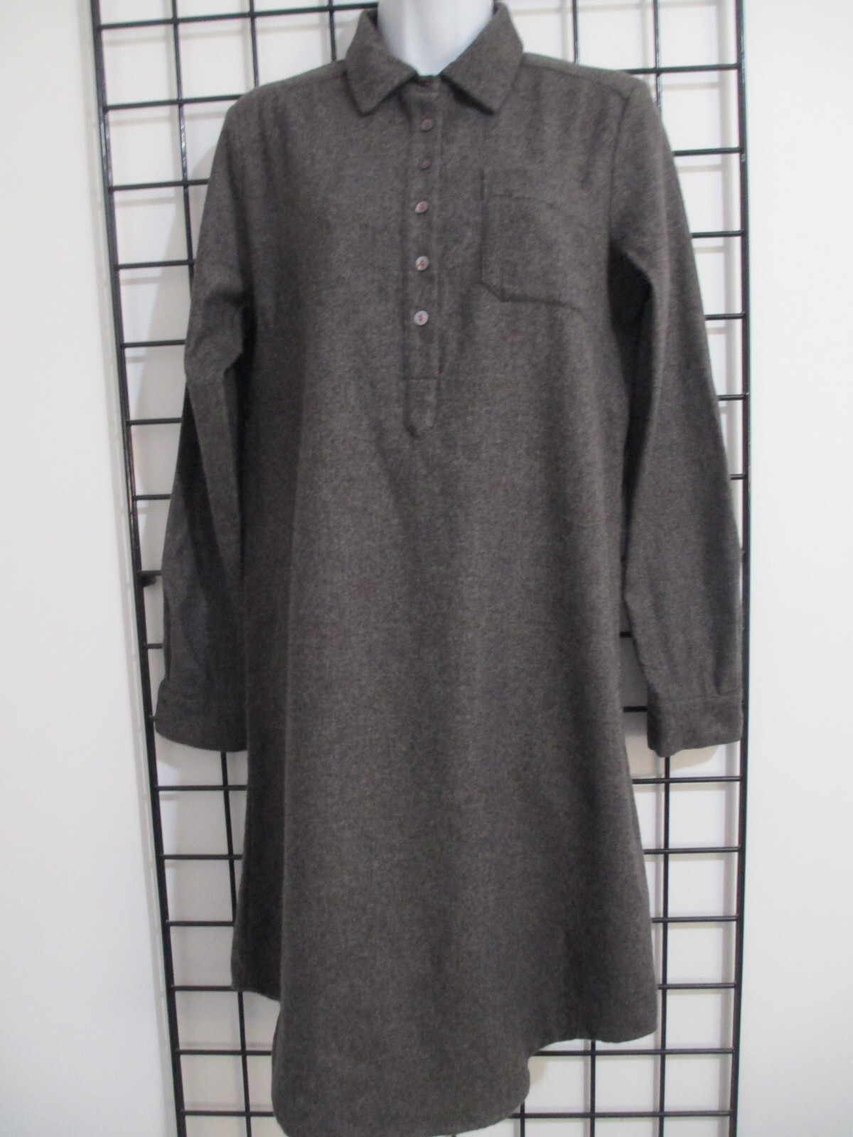 NUTHATCH /MAINE 🌸 SIZE P / 0 / 2 / 38″ BUST==BROWN /WOOL BLEND / SHIFT DRESS