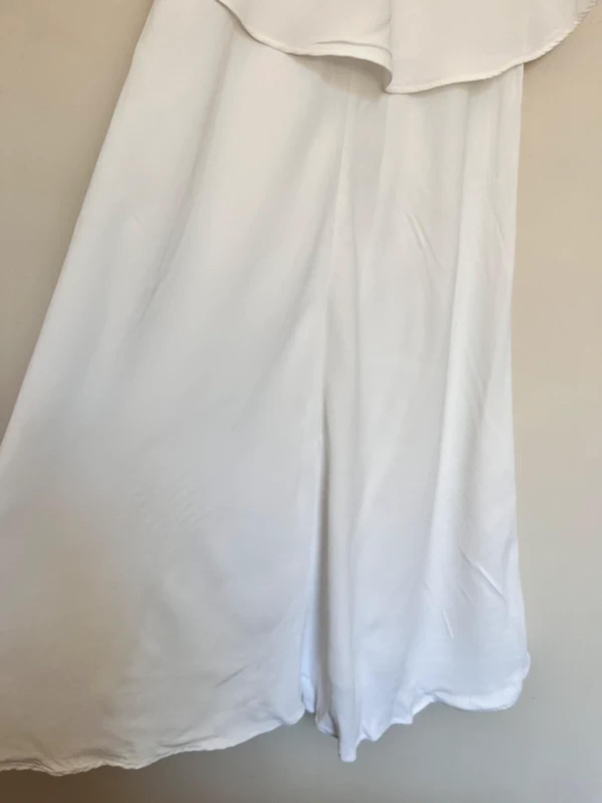 Finery White Layered Viscose Slip Midi Dress – Size UK 14