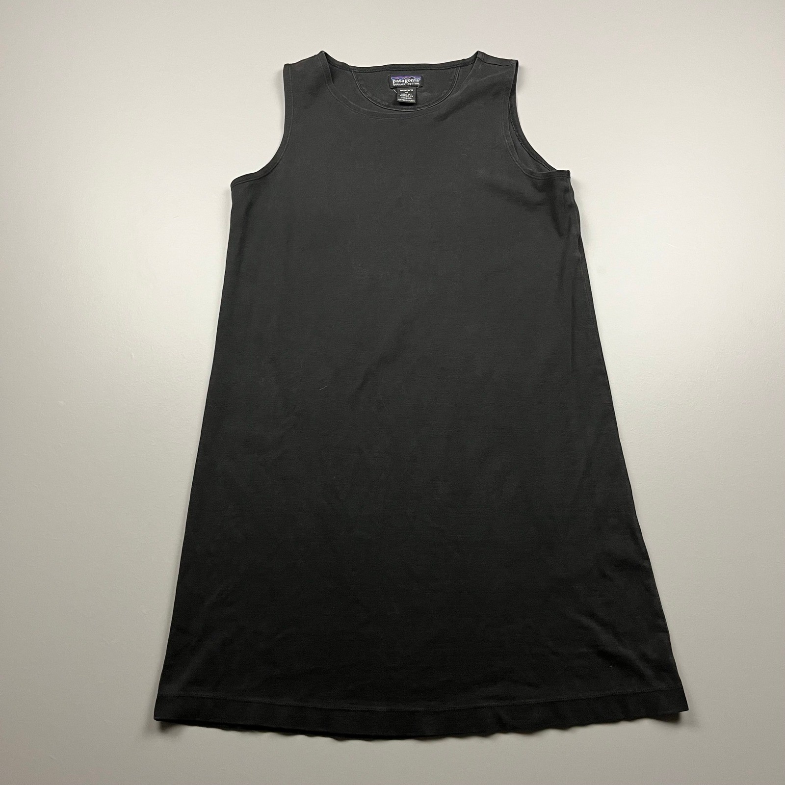 Patagonia Shift Dress Womens Medium Black Organic Cotton Sleeveless Knit Stretch