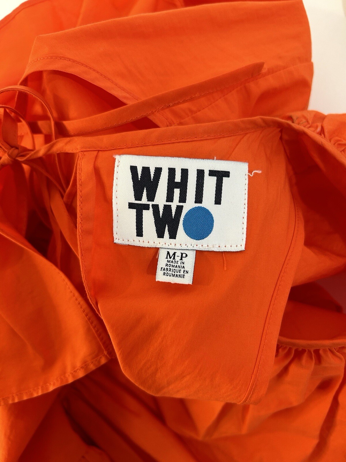 WHIT TWO Flouncy Ruffled Madi Dress size Medium Anthropologie Rich Orange