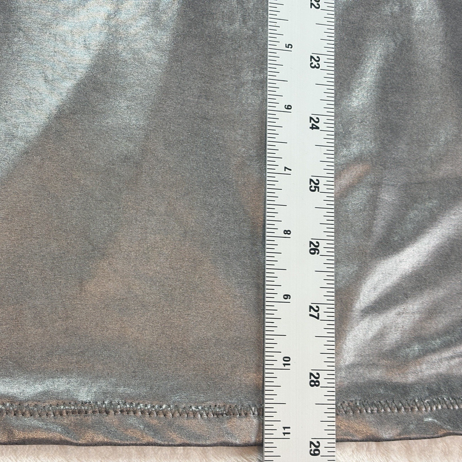 Forever 21 Dress Womens M Silver Pewter Metallic Stretch Party Dress New Years