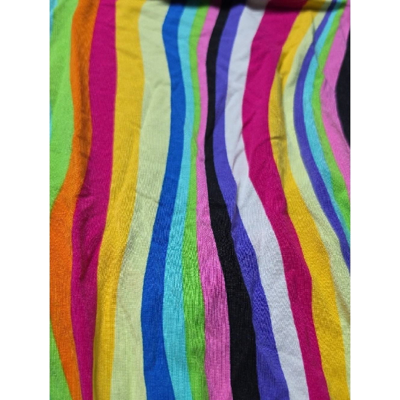 ELOQUII | Rainbow Multicolor Striped V-Neck Wrap Around Tie-Waist Dress | 22